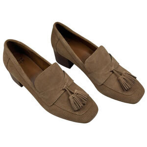 Donald Pliner Kressida Dress Loafer Pump Womens 9 Tobacco Color Suede Tassel New